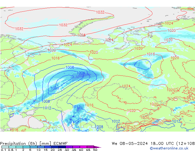 Z500/Regen(+SLP)/Z850 ECMWF wo 08.05.2024 00 UTC
