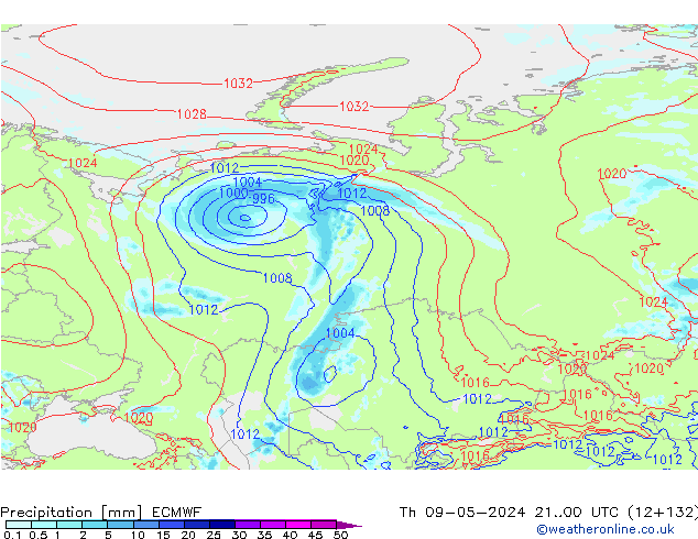 precipitação ECMWF Qui 09.05.2024 00 UTC
