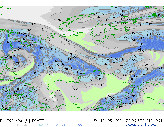 700 hPa Nispi Nem ECMWF Paz 12.05.2024 00 UTC