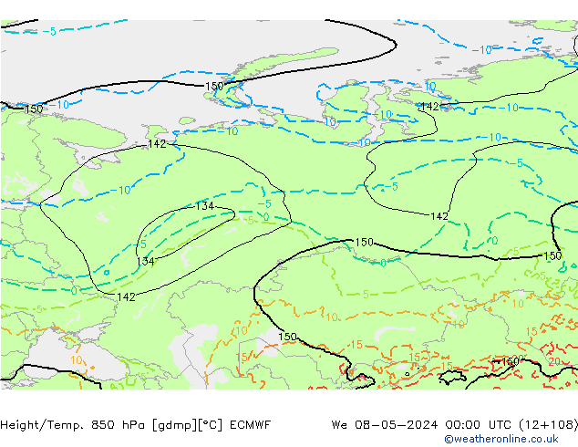 Z500/Regen(+SLP)/Z850 ECMWF wo 08.05.2024 00 UTC