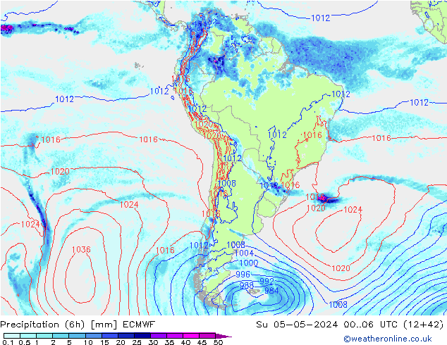 Z500/Rain (+SLP)/Z850 ECMWF dom 05.05.2024 06 UTC