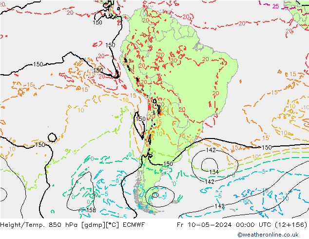 Z500/Rain (+SLP)/Z850 ECMWF vie 10.05.2024 00 UTC