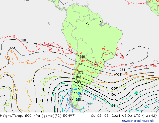 Z500/Rain (+SLP)/Z850 ECMWF dom 05.05.2024 06 UTC