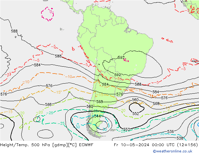 Z500/Rain (+SLP)/Z850 ECMWF vie 10.05.2024 00 UTC