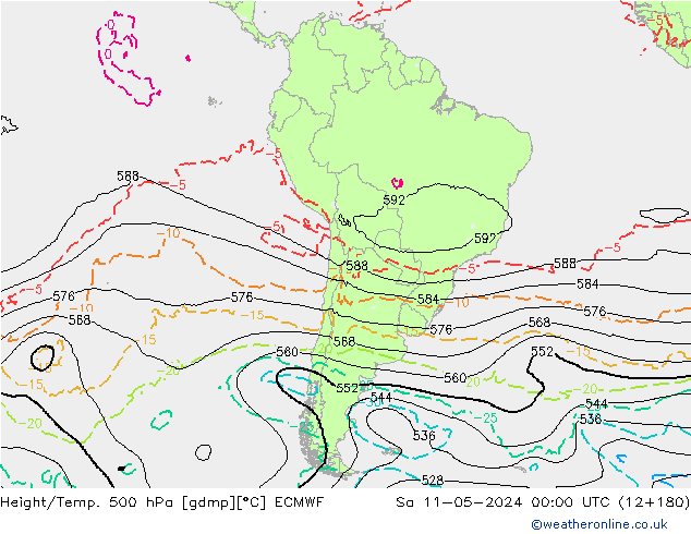 Z500/Regen(+SLP)/Z850 ECMWF za 11.05.2024 00 UTC