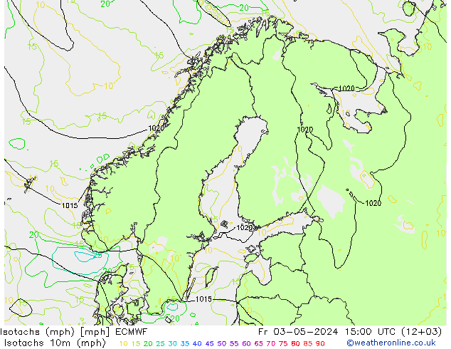 Isotachs (mph) ECMWF Fr 03.05.2024 15 UTC