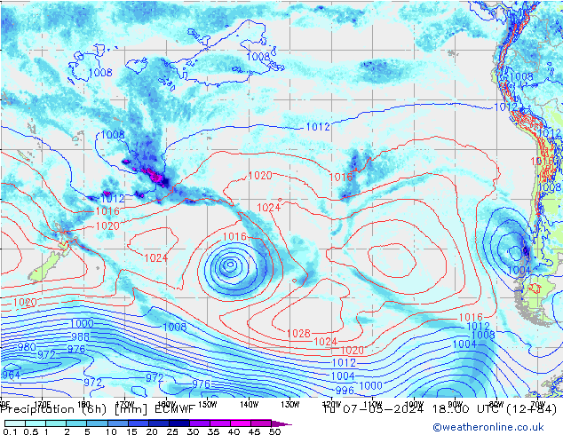 Z500/Rain (+SLP)/Z850 ECMWF Tu 07.05.2024 00 UTC