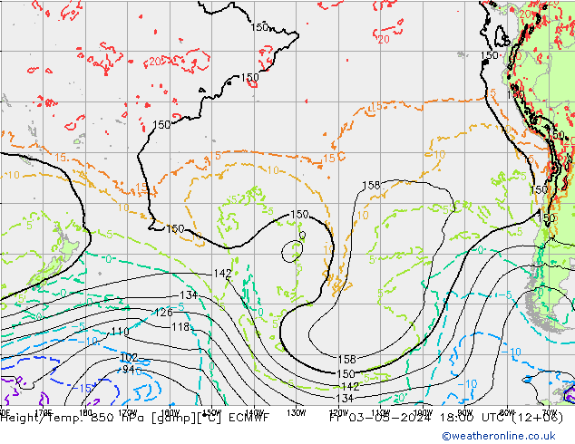 Z500/Rain (+SLP)/Z850 ECMWF Fr 03.05.2024 18 UTC