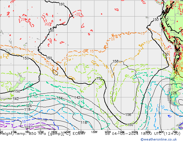 Z500/Yağmur (+YB)/Z850 ECMWF Cts 04.05.2024 18 UTC