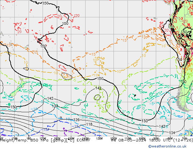 Z500/Rain (+SLP)/Z850 ECMWF śro. 08.05.2024 18 UTC