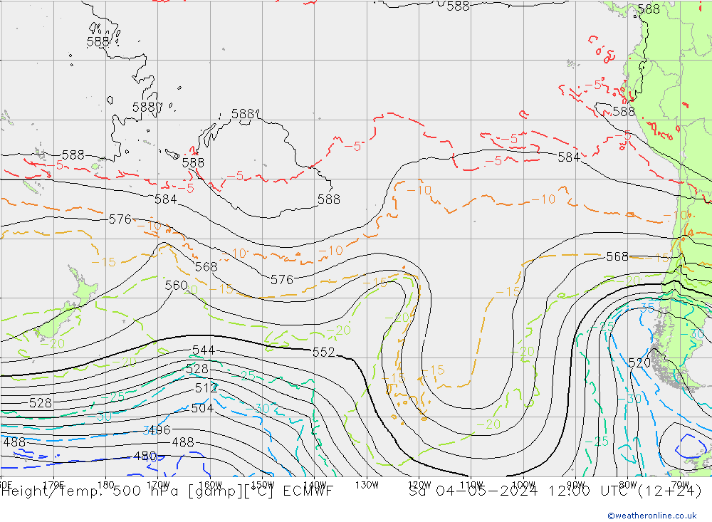 Height/Temp. 500 hPa ECMWF  04.05.2024 12 UTC