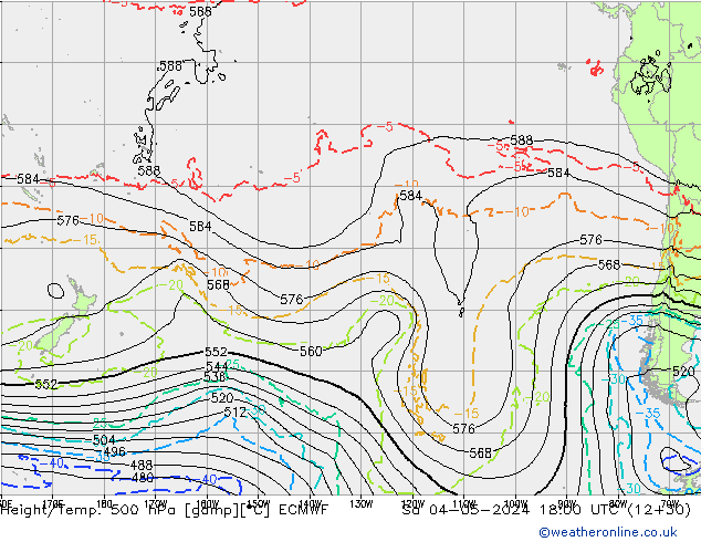 Z500/Yağmur (+YB)/Z850 ECMWF Cts 04.05.2024 18 UTC