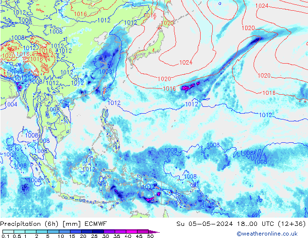 Z500/Rain (+SLP)/Z850 ECMWF dom 05.05.2024 00 UTC