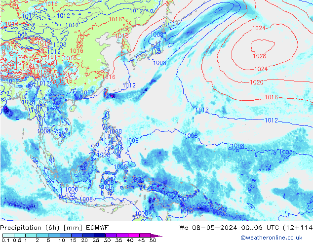 Z500/Regen(+SLP)/Z850 ECMWF wo 08.05.2024 06 UTC