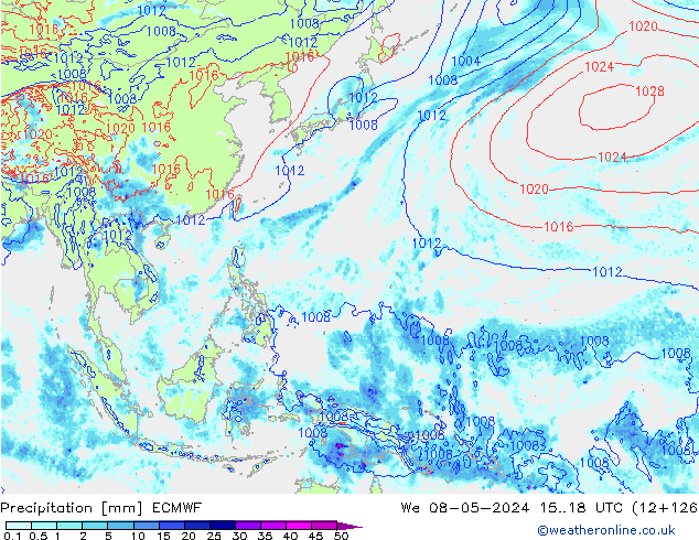 Precipitation ECMWF We 08.05.2024 18 UTC