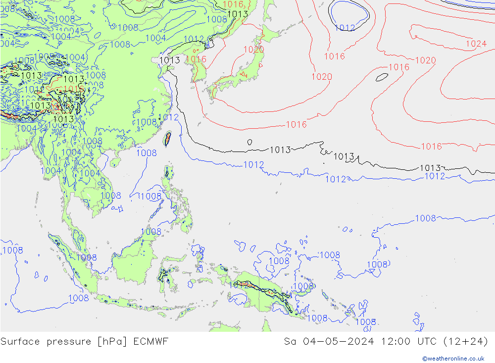 Yer basıncı ECMWF Cts 04.05.2024 12 UTC