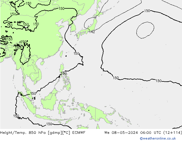 Z500/Regen(+SLP)/Z850 ECMWF wo 08.05.2024 06 UTC