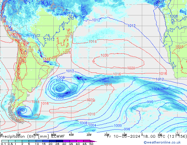 Z500/Rain (+SLP)/Z850 ECMWF  10.05.2024 00 UTC