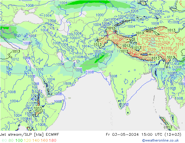 Corrente a getto ECMWF ven 03.05.2024 15 UTC