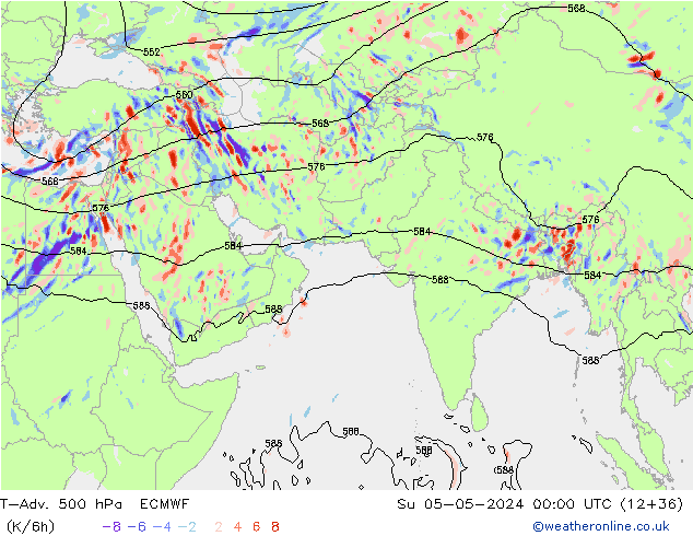 T-Adv. 500 hPa ECMWF Su 05.05.2024 00 UTC