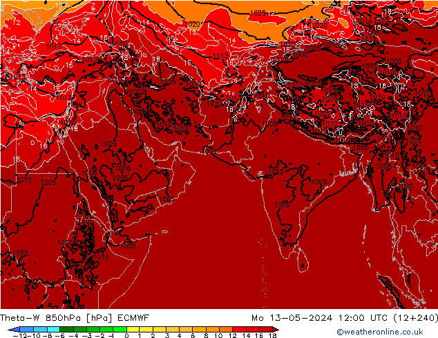 Theta-W 850hPa ECMWF Mo 13.05.2024 12 UTC