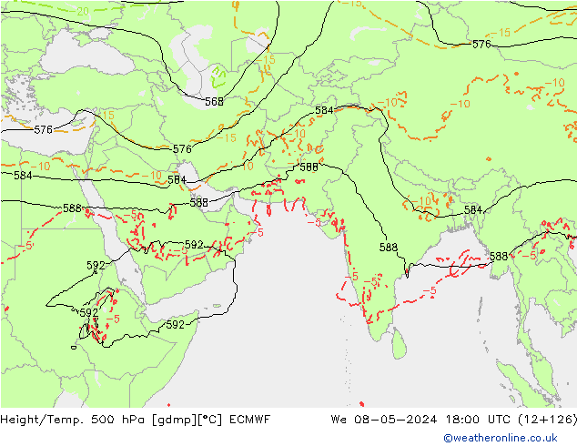 Z500/Rain (+SLP)/Z850 ECMWF mer 08.05.2024 18 UTC