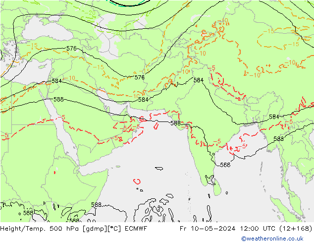 Z500/Rain (+SLP)/Z850 ECMWF пт 10.05.2024 12 UTC