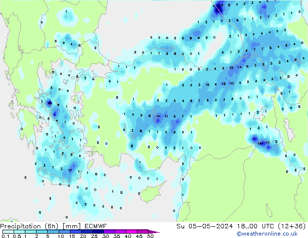 Z500/Rain (+SLP)/Z850 ECMWF Вс 05.05.2024 00 UTC