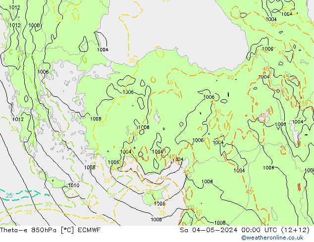 Theta-e 850гПа ECMWF сб 04.05.2024 00 UTC