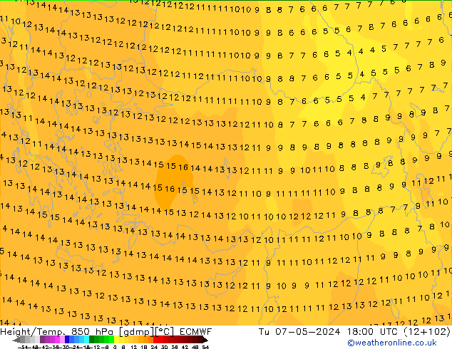 Z500/Rain (+SLP)/Z850 ECMWF mar 07.05.2024 18 UTC