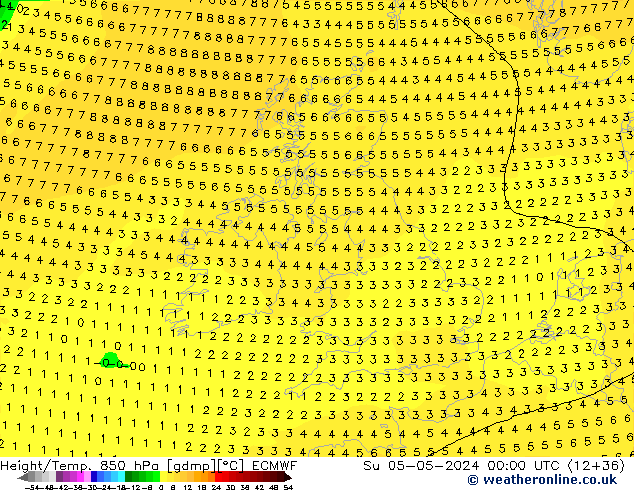 Z500/Rain (+SLP)/Z850 ECMWF Ne 05.05.2024 00 UTC