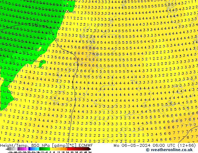 Z500/Rain (+SLP)/Z850 ECMWF Mo 06.05.2024 06 UTC