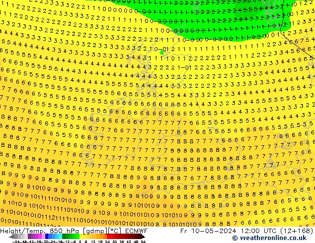 Z500/Rain (+SLP)/Z850 ECMWF Sex 10.05.2024 12 UTC