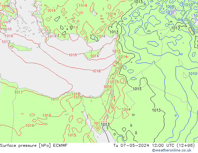 ciśnienie ECMWF wto. 07.05.2024 12 UTC