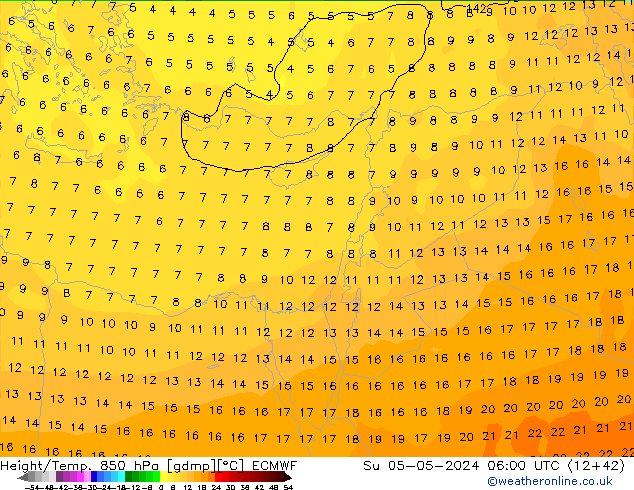 Z500/Rain (+SLP)/Z850 ECMWF Вс 05.05.2024 06 UTC