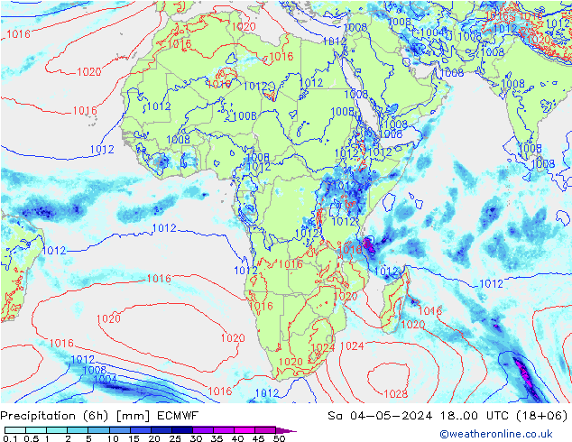 Precipitação (6h) ECMWF Sáb 04.05.2024 00 UTC