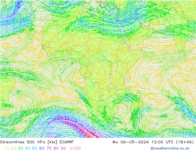 ветер 500 гПа ECMWF пн 06.05.2024 12 UTC