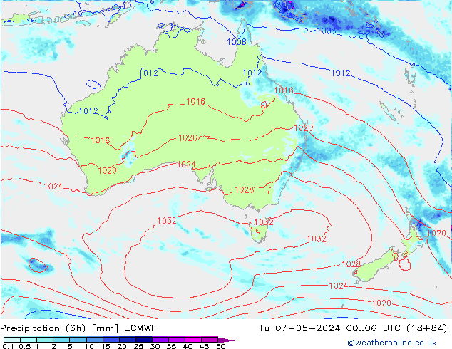 Z500/Regen(+SLP)/Z850 ECMWF di 07.05.2024 06 UTC