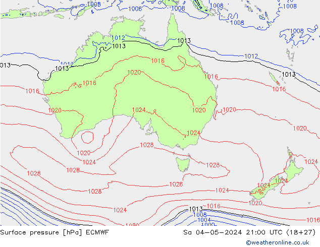 Surface pressure ECMWF Sa 04.05.2024 21 UTC