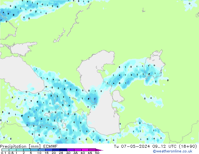 Precipitation ECMWF Tu 07.05.2024 12 UTC