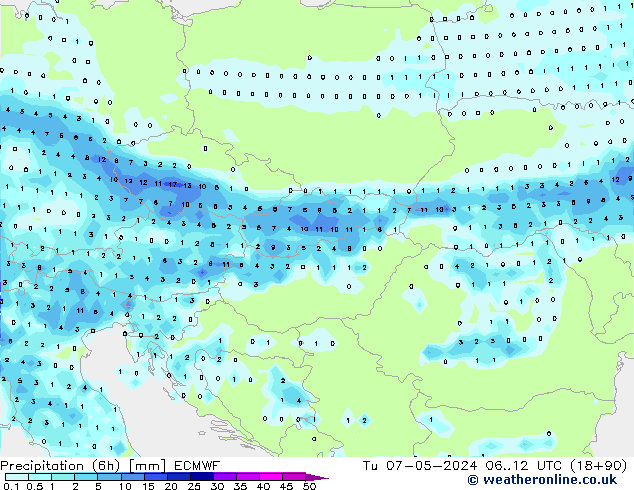 Z500/Rain (+SLP)/Z850 ECMWF Tu 07.05.2024 12 UTC