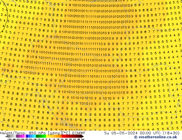 Z500/Rain (+SLP)/Z850 ECMWF Dom 05.05.2024 00 UTC