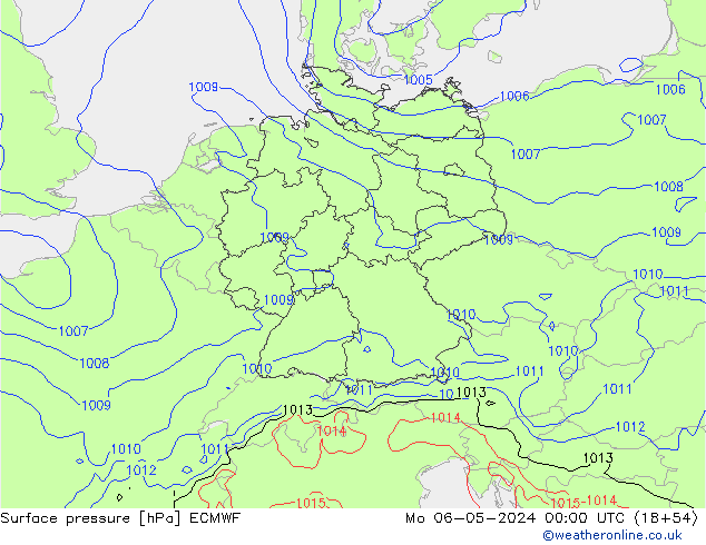 Bodendruck ECMWF Mo 06.05.2024 00 UTC