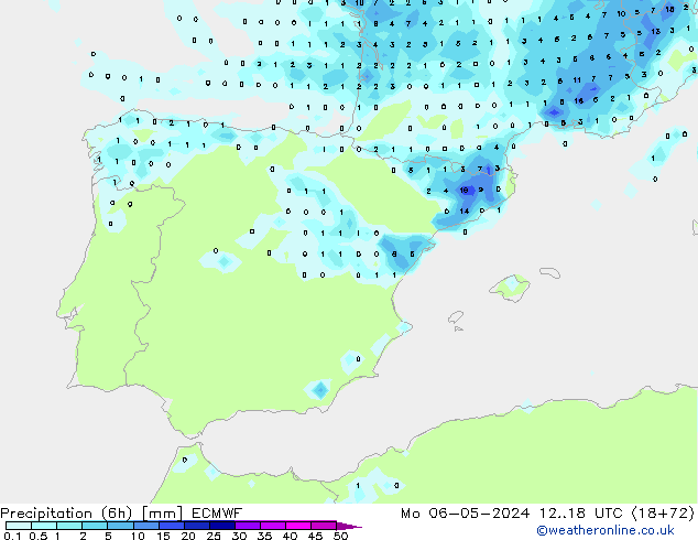 Z500/Rain (+SLP)/Z850 ECMWF  06.05.2024 18 UTC