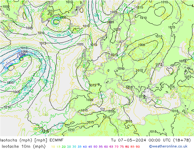 Isotachs (mph) ECMWF Ter 07.05.2024 00 UTC