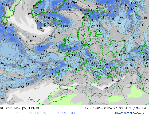 RH 850 hPa ECMWF Fr 03.05.2024 21 UTC