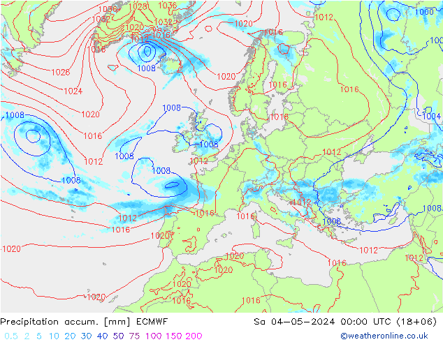 Nied. akkumuliert ECMWF Sa 04.05.2024 00 UTC