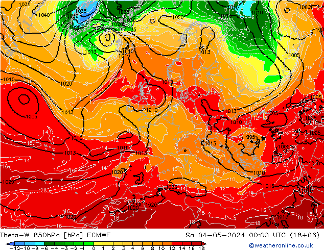 Theta-W 850hPa ECMWF Sa 04.05.2024 00 UTC