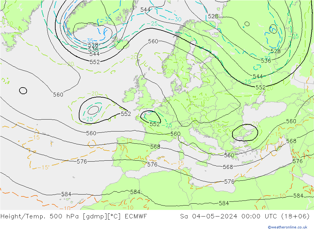 Z500/Rain (+SLP)/Z850 ECMWF Sa 04.05.2024 00 UTC