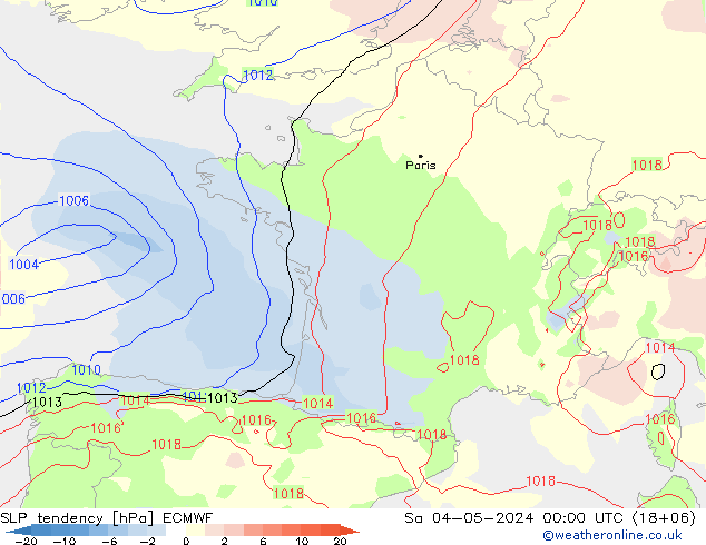 Drucktendenz ECMWF Sa 04.05.2024 00 UTC